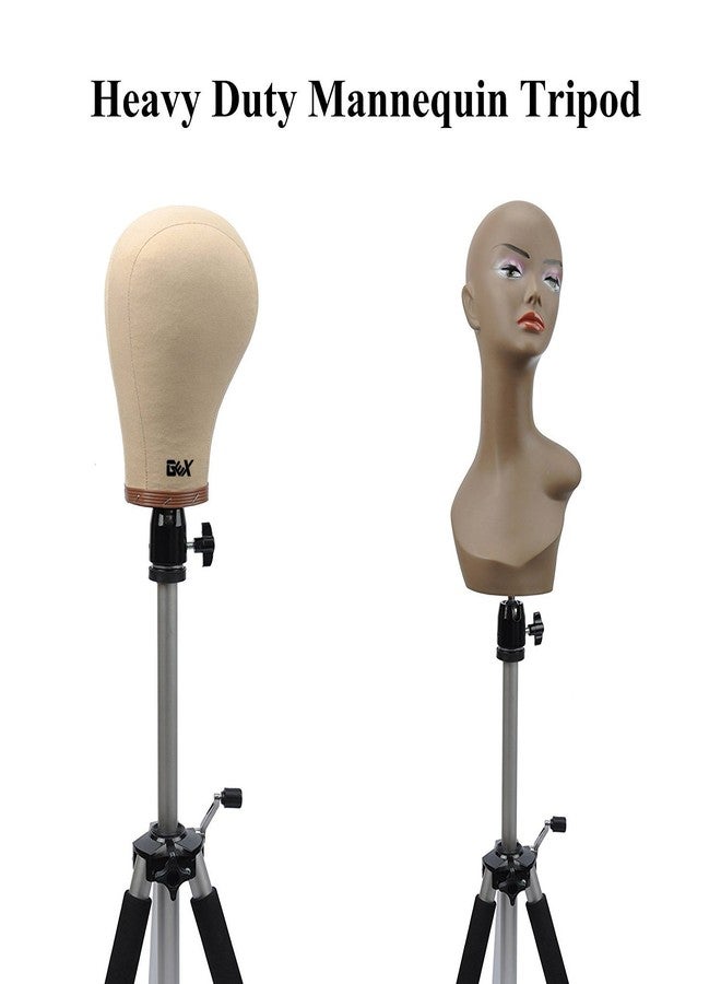 GEXWORLDWIDE GEX 63" Heavy Duty Mannequin Tripod Stand for Wig Cosmetology Training Practice Doll Manikin Head Tripod Wig Stand With Travel Bag (Silver) - Image 4